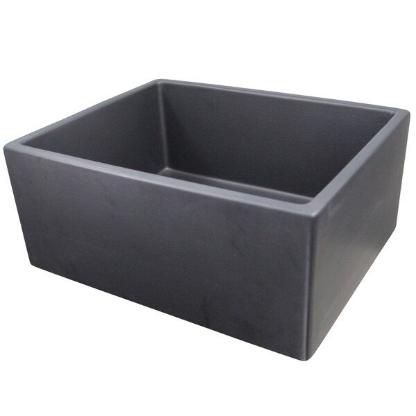 Nantucket Sinks 23-Inch Farmhouse Fireclay Sink with Matte Black Finish FCFS2418S-MatteBlack - main